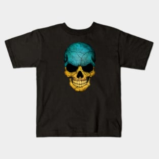 Ukrainian Flag Skull Kids T-Shirt